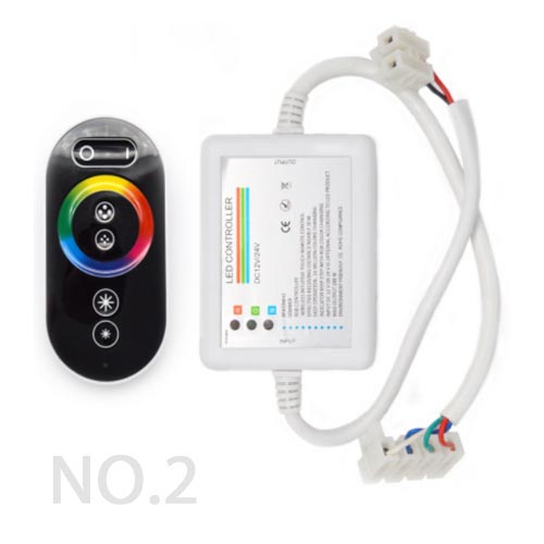 DC12-24V Max 12A 4A3CH, LED RGB Wireless RF Infrared Touch Remote Dynamic Color-Changing Modes Controller For RGB LED Light Strips